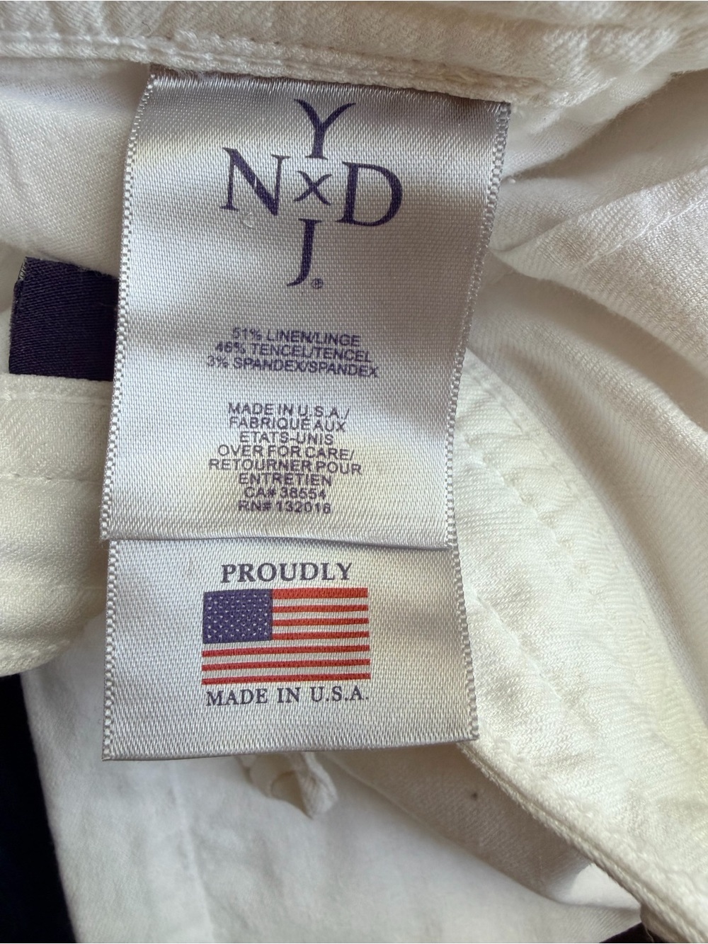 NYDJ White Linen Blend Wide-Leg Drawstring Pants | 4 - Picture 5 of 5